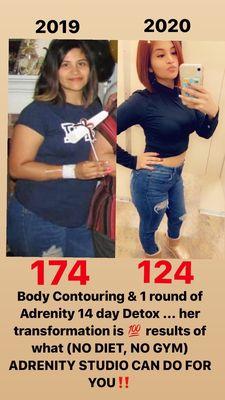 Body Contouring & 12lbs down Adrenity Detox ... happy client w/ REAL RESULTS