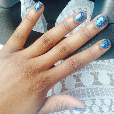 Gel manicure for the 4th of July done right. :))