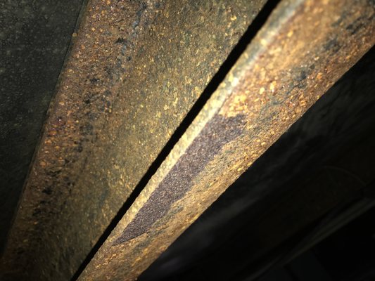 Rust flaking off in sheets