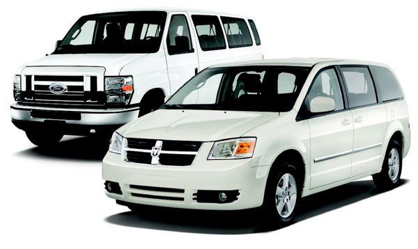 Minivan and large passenger vans available.