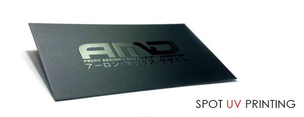 Aaron Max Design - Staten Island New York - Raised Spot UV on Matt Silk Business Cards