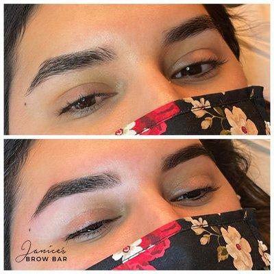 Brow design and tint.