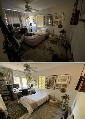 Before and After of bedroom