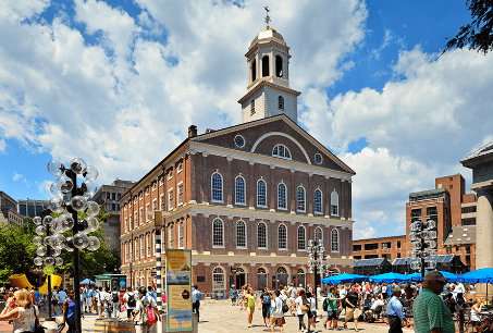 Faneuil Hall/Quincy Market is a great area to explore the history of the city as well as get some great food!