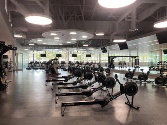 Inside of gym; new equipment