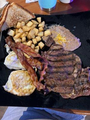 Steak and eggs