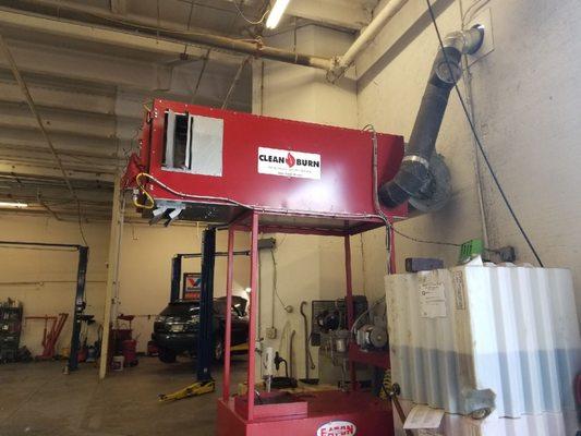 Tank and stand recycling center installation