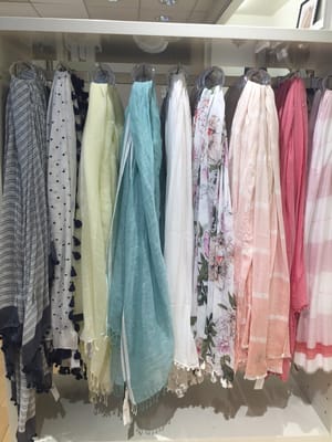 Gorgeous selections of scarves.