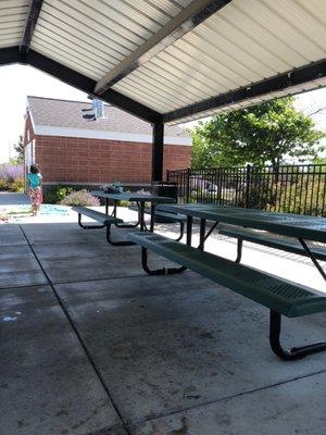 Covered picnic table area