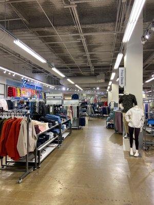 The inside the Old Navy store