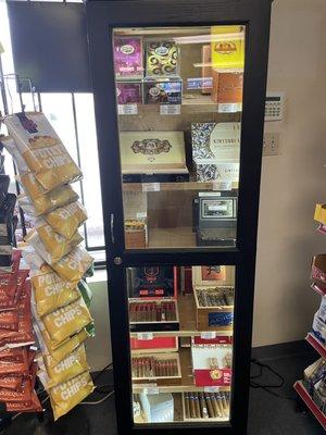 Humidor with selection of fine cigars