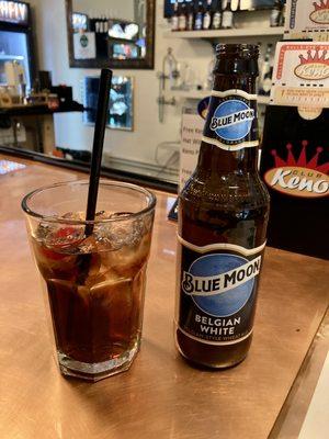 Blue Moon with Jack and Coke