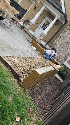 Stucco retaining wall