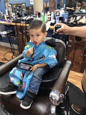 Little man fresh cut side part