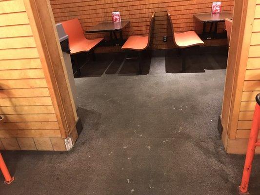 Old skool booths, original carpet. Is it character or nasty? LOL