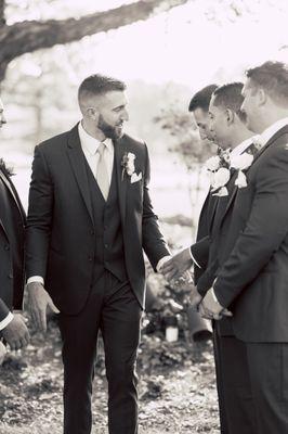 Groom and groomsmen before ceremony.