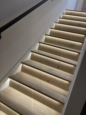 Led lighting for stairs.