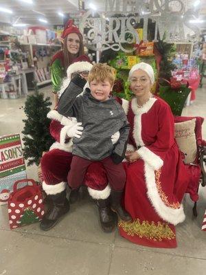 My grandson, Mr and Mrs Clause.