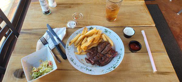 Ribeye with a Side Salad, Steak Fries & Sweet Tea