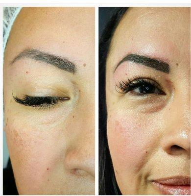 Corrective work. Client wanted a more "finished" looking brow. Went from microblading/microstroking to a beautiful powder brow.