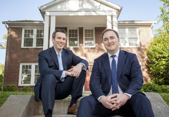 Justin and Eric in front of the Spengler & Agans office