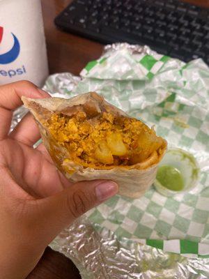 Vegan breakfast soyrizo burrito