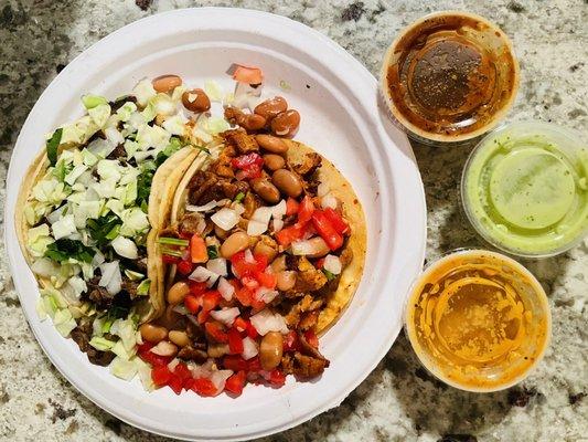 Asada and adobada tacos