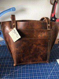 Full grain leather Tote/ purse...hand made,