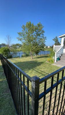 Decorative aluminum pool fence.