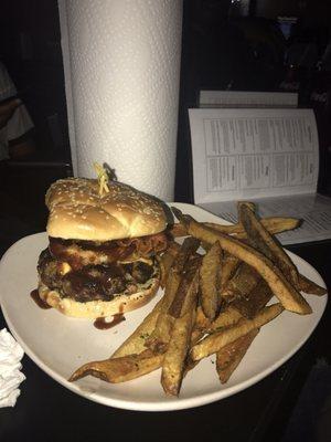 This is the quartermaster burger and those fries are hand cut.