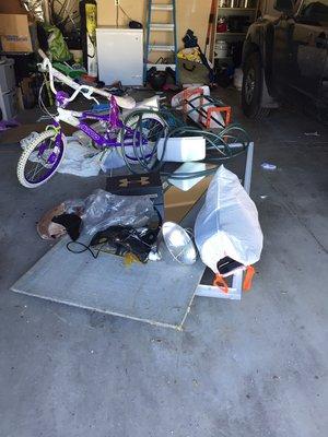 Before picture garage cleanup Otis Orchards