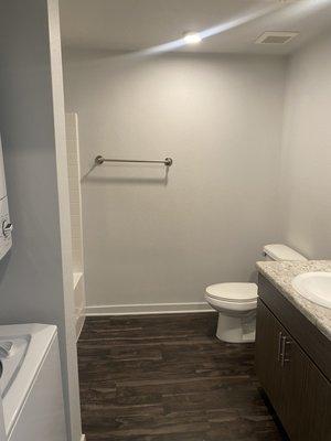 Guest Bathroom with full size bathtub!