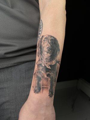 Dog portrait tattoo