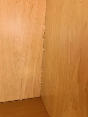 Poor cabinet finishing also left all the wood shavings