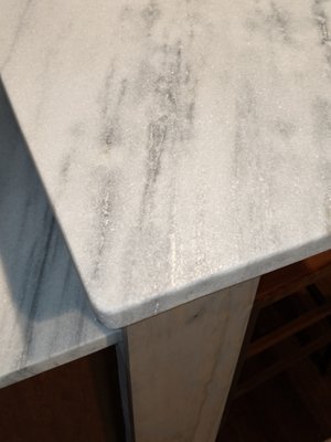 Leathered marble finish.