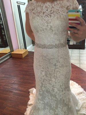 This belt was gorgeous! And it completed my dress! Another bride saw it and went here to purchase it too.