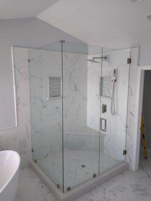 Custom frameless shower.