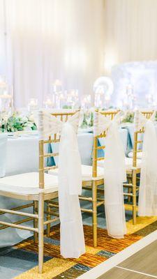 Chavari chairs and sashes for bridal party