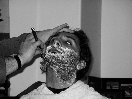 Renato shaving