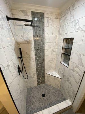 Tiled shower