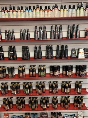 Top quality brands of oils & lotions.