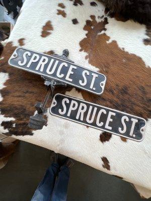 Old 1930s Street Signs from Leadville, Collorado.  Used up until the 1970s.