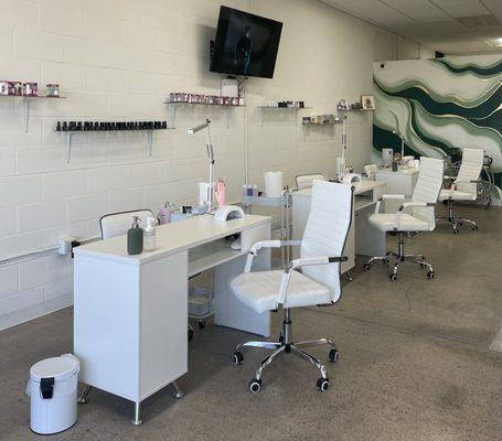 Our service tables for manicure and pedicure