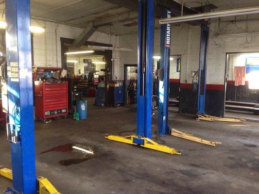 We have 6 full working bays including a wheel alignment bay!!