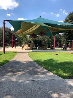 Playground for kids with shade