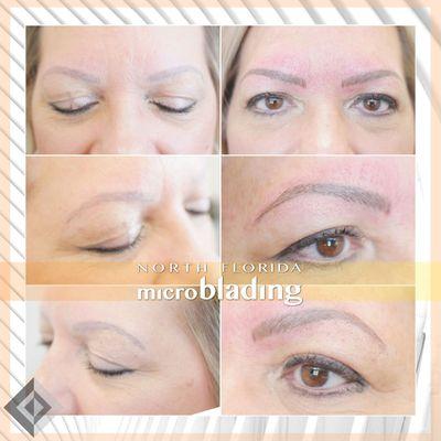 Before and after session at North Florida Microblading