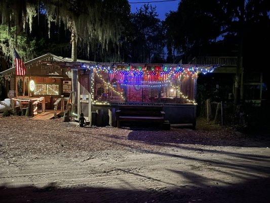 Hunter's Cafe in Townsend GA in the spirit of the Holidays. Absolutely delicious seafood served here!