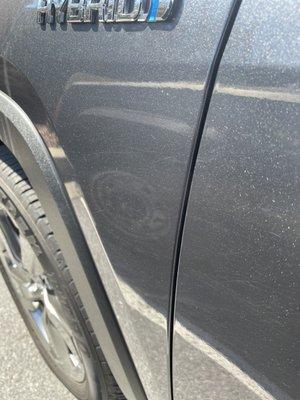 Scratches on driver door