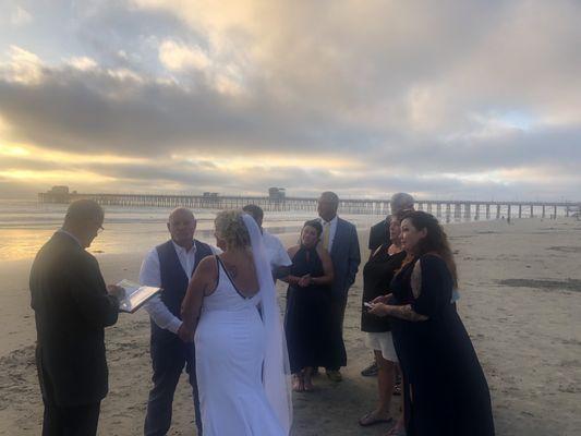 At Pier beach wedding