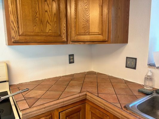 Drywall replace after tile removal for start of kitchen upgrade.